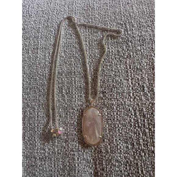 Kendra Scott Long Gold Rae Necklace Adjustable Chain Ivory Mother Of Pearl - Picture 3 of 8